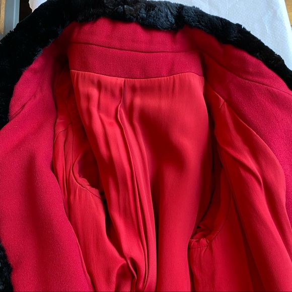 Vintage Red and Black Wool Coat - Picture 12 of 14